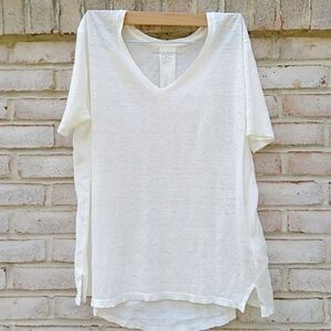 Majestic Filatures Du Lion | deluxe white tee-shirt 100% linen